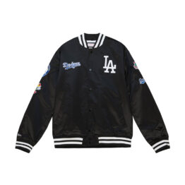 Mitchell & Ness Los Angeles Dodgers City Collection Lightweight Satin Jacket Black