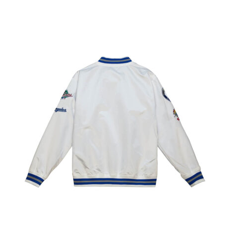 Mitchell & Ness Los Angeles Dodgers City Collection Lightweight Satin Jacket White - Image 2