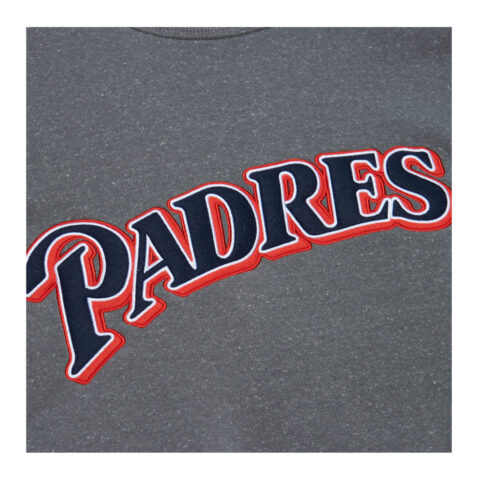 Mitchell & Ness San Diego Padres 1998 Snow Washed Fleece Crewneck Sweatshirt Heather Gray