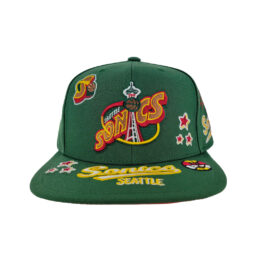 Mitchell & Ness Seattle Supersonics All Out Adjustable Snapback Hat Green