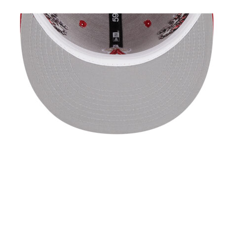 New Era 59Fifty Los Angeles Angels of Anaheim Tonal Wave Fitted Hat Scarlet Red - Image 7