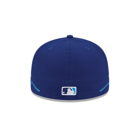New Era 59Fifty Los Angeles Dodgers Tonal Wave Fitted Hat Dark Royal Blue - Image 6