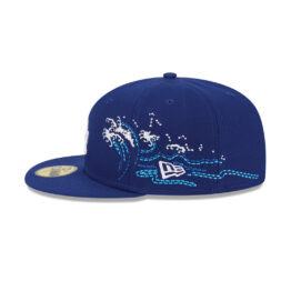 New Era 59Fifty Los Angeles Dodgers Tonal Wave Fitted Hat Dark Royal Blue