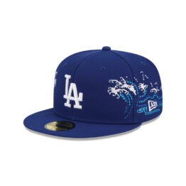 New Era 59Fifty Los Angeles Dodgers Tonal Wave Fitted Hat Dark Royal Blue