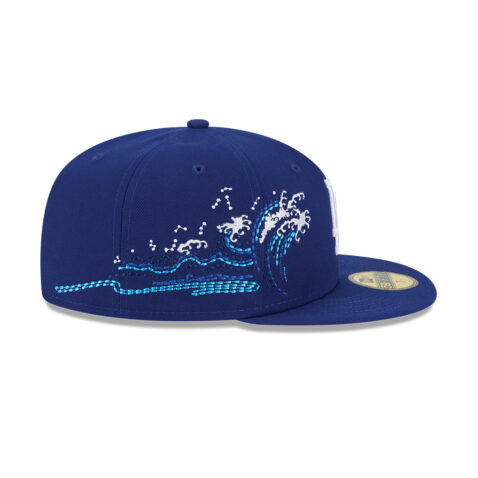 New Era 59Fifty Los Angeles Dodgers Tonal Wave Fitted Hat Dark Royal Blue - Image 5