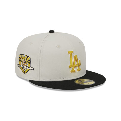 New Era 59Fifty Los Angeles Dodgers Two-Tone Stone Fitted Hat Metallic Gold Black