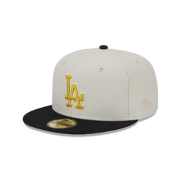 New Era 59Fifty Los Angeles Dodgers Two-Tone Stone Fitted Hat Metallic Gold Black