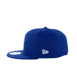 New Era 59Fifty Los Angeles Dodgers Upside Down Logo Fitted Hat Dark Royal Blue White