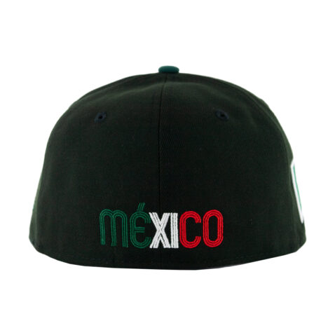 New Era 59Fifty Mexico Baseball 2023 Two Tone Fitted Hat Black Red Dark Green - Image 5
