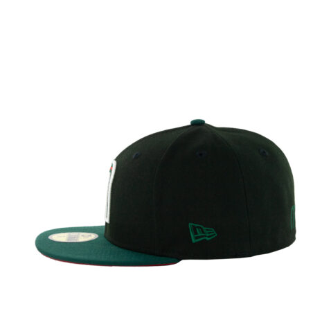 New Era 59Fifty Mexico Baseball 2023 Two Tone Fitted Hat Black Red Dark Green - Image 2