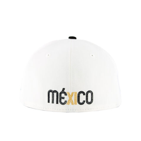 New Era 59Fifty Mexico Baseball 2023 Two Tone Fitted Hat Chrome White Metallic Gold Black - Image 6