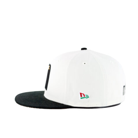 New Era 59Fifty Mexico Baseball 2023 Two Tone Fitted Hat Chrome White Metallic Gold Black - Image 2