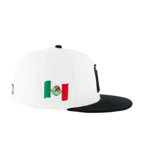 New Era 59Fifty Mexico Baseball 2023 Two Tone Fitted Hat Chrome White Metallic Gold Black