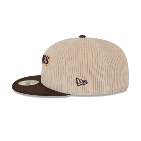 New Era 59Fifty San Diego Padres Cooperstown Fall Cord Fitted Hat Khaki Burnt Wood Brown - Image 2