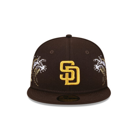 New Era 59Fifty San Diego Padres Tonal Wave Fitted Hat Brown Gold