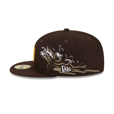 New Era 59Fifty San Diego Padres Tonal Wave Fitted Hat Brown Gold