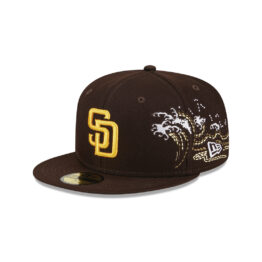 New Era 59Fifty San Diego Padres Tonal Wave Fitted Hat Brown Gold