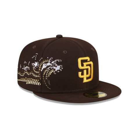 New Era 59Fifty San Diego Padres Tonal Wave Fitted Hat Brown Gold - Image 3