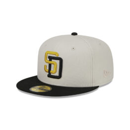 New Era 59Fifty San Diego Padres Two-Tone Stone Fitted Hat Metallic Gold Black