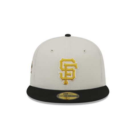 New Era 59Fifty San Francisco Giants Two-Tone Stone Fitted Hat Metallic Gold Black - Image 4