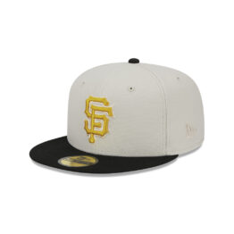 New Era 59Fifty San Francisco Giants Two-Tone Stone Fitted Hat Metallic Gold Black
