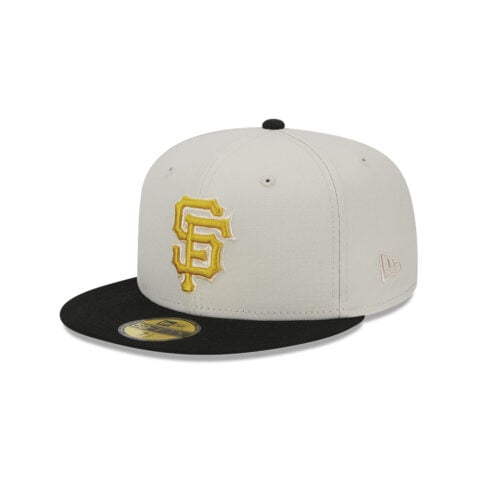 New Era 59Fifty San Francisco Giants Two-Tone Stone Fitted Hat Metallic Gold Black