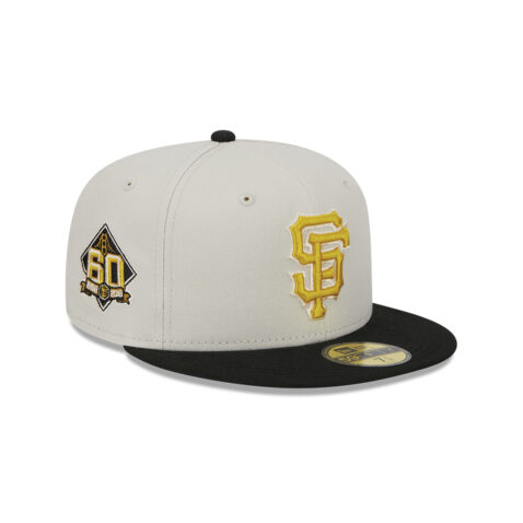 New Era 59Fifty San Francisco Giants Two-Tone Stone Fitted Hat Metallic Gold Black - Image 3