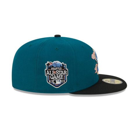 New Era 59Fifty Seattle Mariners Cloud Spiral Fitted Hat Midnight Green Black - Image 5