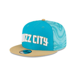 New Era 9Fifty Charlotte Hornets City Edition Adjustable Snapback Hat Blue Tan