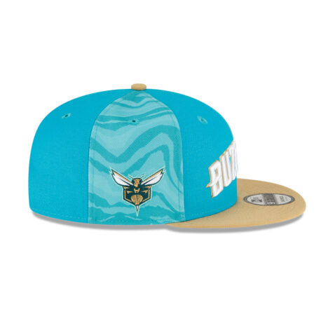 New Era 9Fifty Charlotte Hornets City Edition Adjustable Snapback Hat Blue Tan