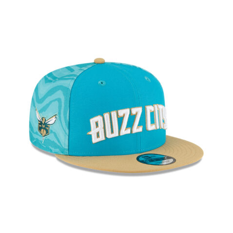 New Era 9Fifty Charlotte Hornets City Edition Adjustable Snapback Hat Blue Tan - Image 3