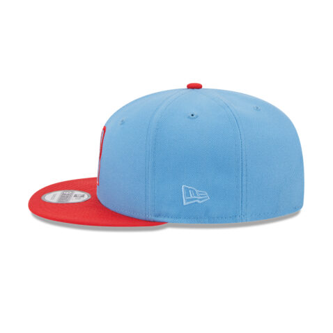 New Era 9Fifty Houston Oilers NFL City Originals Adjustable Snapback Hat Blue Red - Image 2