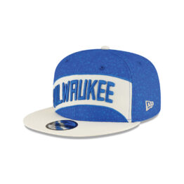 New Era 9Fifty Milwaukee Bucks City Edition Adjustable Snapback Hat Blue White