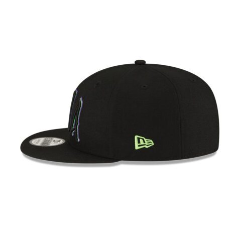 New Era 9Fifty New Orleans Pelicans City Edition Adjustable Snapback Hat Black Neon Green - Image 2