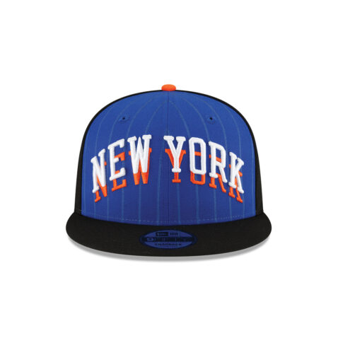 New Era 9Fifty New York Knicks City Edition Adjustable Snapback Hat Blue Black Orange - Image 4