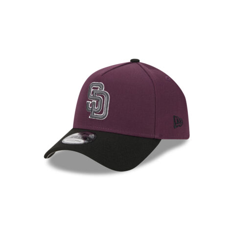 New Era 9Forty A-Frame San Diego Padres Two-Tone Adjustable Snapback Hat Plum Black
