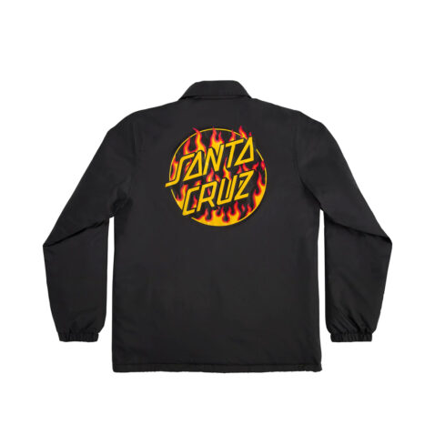 Santa Cruz x Thrasher Flame Dot Coach Jacket Black