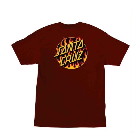 Santa Cruz x Thrasher Flame Dot Shortsleeve Heavyweight T-Shirt Burgundy