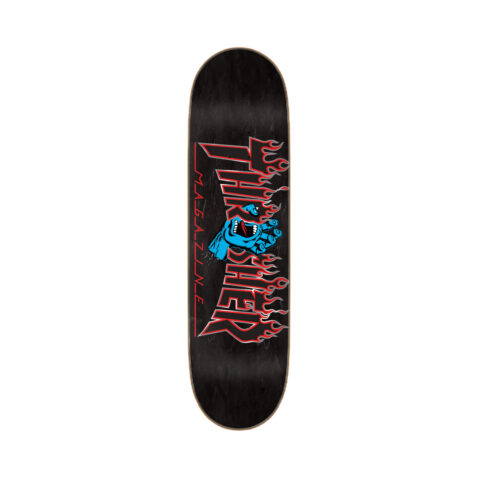 Santa Cruz x Thrasher Screaming Flame Logo Skate Deck Black 8.5 inch x 32.2 inch