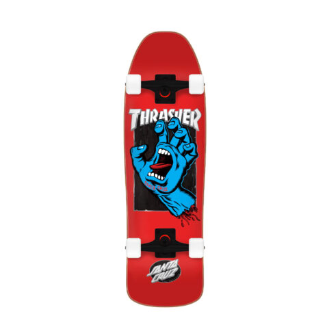 Santa Cruz x Thrasher Screaming Hand Shaped Cruzer Deck Complete Red 9.35 inch x 31.7 inch