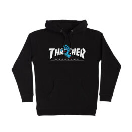 Santa Cruz x Thrasher Screaming Logo Pullover Hooded Heavyweight Sweatshirt Hoodie Black