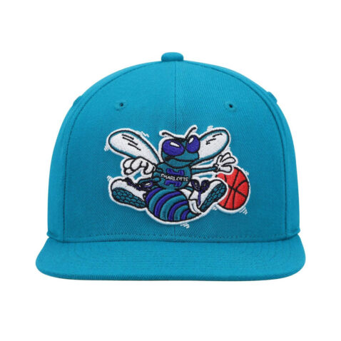 Mitchell & Ness Charlotte Hornets Team Ground 2.0 Stretch Adjustable Snapback Hat Teal - Image 3