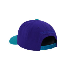 Mitchell & Ness Charlotte Hornets Boom Text Pro Adjustable Snapback Hat Puple Teal