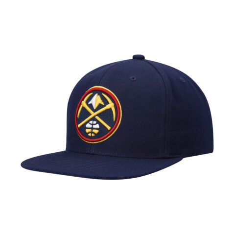 Mitchell & Ness Denver Nuggets Team Ground 2.0 Adjustable Snapback Hat Navy Blue