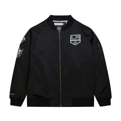 Mitchell & Ness Los Angeles Kings Lightweight Satin Bomber Jacket Black Mitchell & Ness Los Angeles Kings Lightweight Satin Bomber Jacket Black