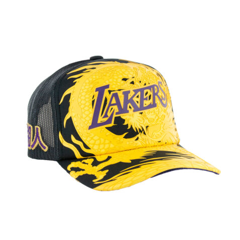 Mitchell & Ness Los Angeles Lakers Year Of The Dragon Adjustable Snapback Hat Black - Image 3