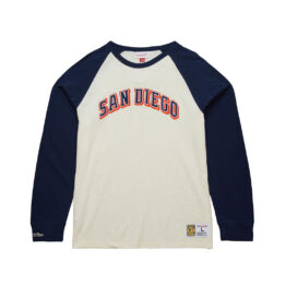 Mitchell & Ness San Diego Padres Legendary Slub Long Sleeve T-Shirt Cream Dark Navy