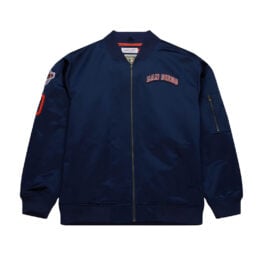 Mitchell & Ness San Diego Padres Lightweight Satin Bomber Jacket Dark Navy