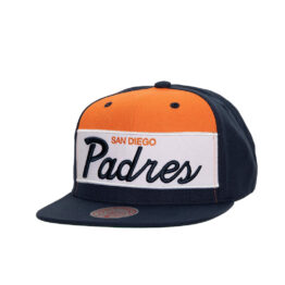 Mitchell & Ness San Diego Padres Retro Sport Snapback Hat Navy Orange