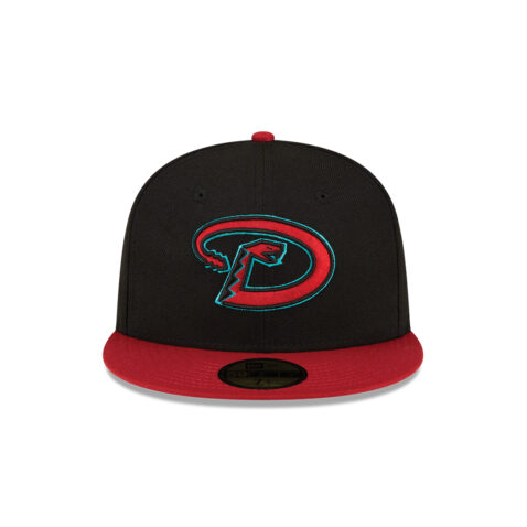 New Era 59Fifty Arizona Diamondbacks Road Authentic Collection On Field Fitted Hat Black Red